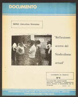Reflexiones Acerca del Sindicalismo Actual. Documento de trabajo Nº4
