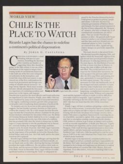 Chile is the place to watch. Artículo de prensa