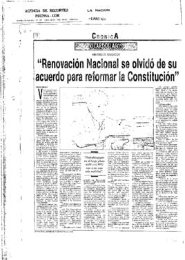 Renovación Nacional se olvidó de su acuerdo para reformar la Constitución. Entrevista