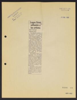 Artículos de prensa publicados entre el 1 y el 22 de marzo de 1990 relativos a actividades del mi...