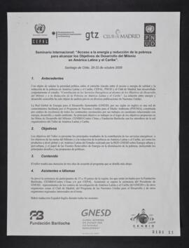 Programa de Seminario Internacional Acceso a Energía y Reducción de la Pobreza para Alcanzar los ...