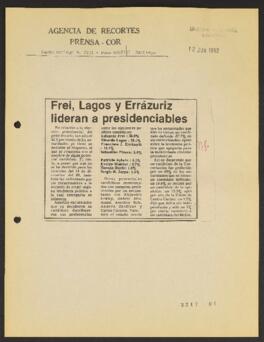 Artículos de prensa relativos a las actividades del Ministro de Educación Ricardo Lagos E., 1992 ...