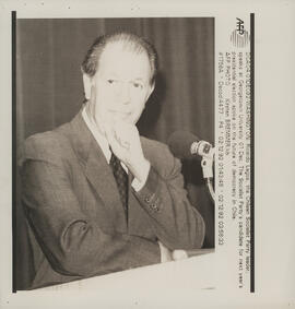 Fotografía de Ricardo Lagos, en el contexto de su visita a la Universidad de Georgetown