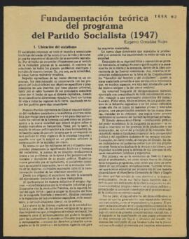 Fundamentación Teórica del Programa del Partido Socialista. Boletín