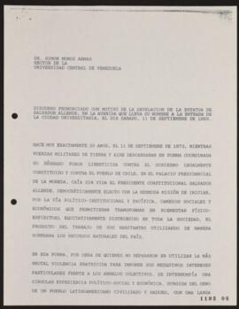 Discurso Pronunciado con motivo de la Develación de Estatua de Salvador Allende