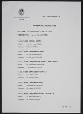 Nómina de Autoridades de la Universidad