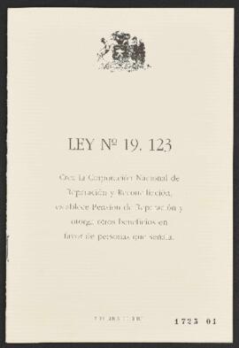 Ley Nº 19.123 relativa a Creación de Corporación Nacional de Reparación y Reconciliación