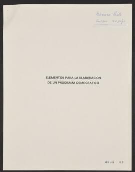 Elementos para la elaboración de un Programa Democrático. Documento de trabajo