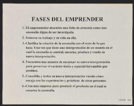 Fases del Emprender. Seminario Empresa Democracia y Solidaridad