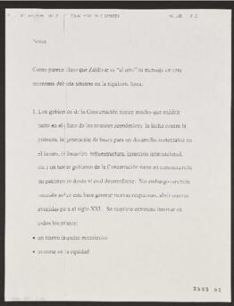 Notas para Discurso de Ricardo Lagos