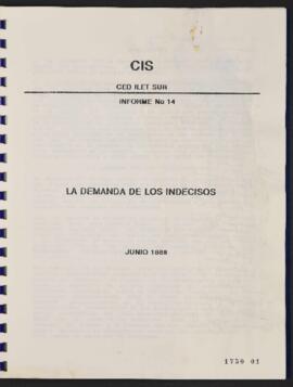 Informe Nº14 de Encuesta relativa a La Demanda de los Indecisos