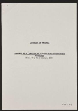 Artículos de Prensa relativos a Creación de Reforma de la Internacional Socialista