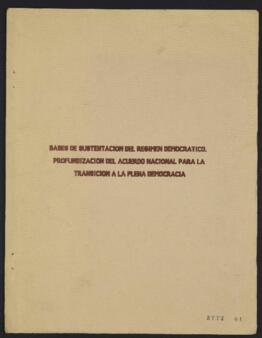 Bases de Sustentación del Régimen y de Gobierno Democrático en Contexto de Acuerdo Nacional para ...