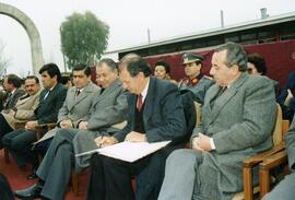 Presidente Aylwin y Ministro Ricardo Lagos en Ceremonia