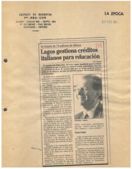 Recortes de prensa sobre actividades del Ministro de Educación 1990
