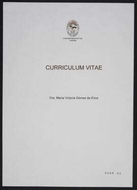Curriculum Vitae Dra. María Victoria Gómez de Erice