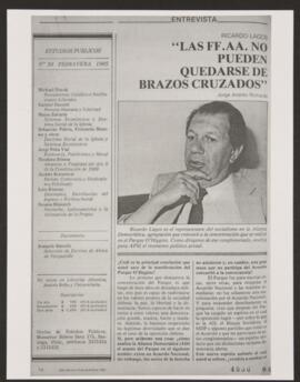 Las FF.AA no pueden quedarse de brazos cruzados. Entrevista