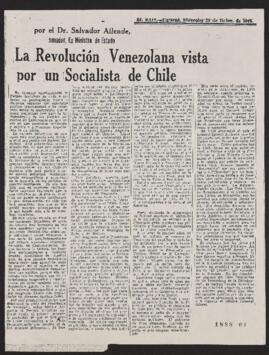 La Revolución Venezolana Vista por Un Socialista. Artículo