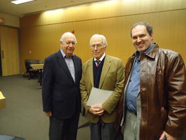 Ricardo Lagos junto a Torcuato di Tella y Richard Snyder. Brown University