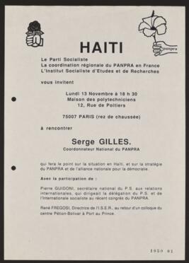 Haiti. invitación a Encuentro relativo a Situación de Haití