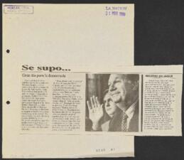 Artículos de prensa de mes de junio de 1999 relativos a triunfo de Ricardo Lagos en las Eleccione...