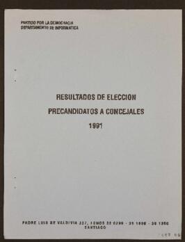 Resultados de elección. Precandidatos a Concejales 1991