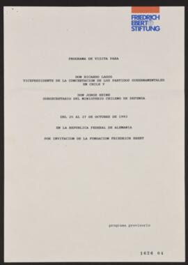 Programa de Visita de Ricardo Lagos a República Federal de Alemania
