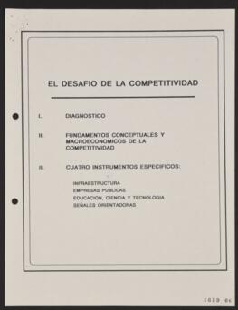 El Desafío de la Competitividad en Chile. Informe