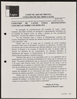Comando de Lagos exige definiciones concretas sobre los debates. Ominami dice que hay una respues...