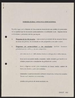 Temas de Candidatura Presidencial de Ricardo Lagos Pobreza Rural y Política Educacional