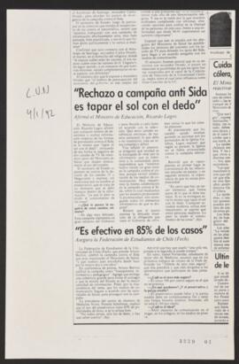 Artículos de prensa desde año 1992 relativos a contingencia política relacionada con Ricardo Lagos