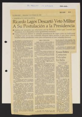 Artículos de prensa publicados entre el 14 de octubre 1992 y el 30 de marzo de 1993 relativos a a...