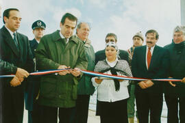 Inauguración de Edificio de Ministerio de Obras Públicas y de Camino Costero en Estrecho de Magal...