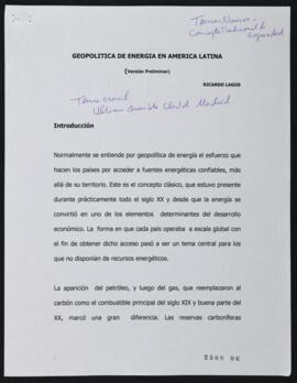 Intervención de Ricardo Lagos en Foro Geopolitics of Energy en Seminario War and Peace in 21º Cen...