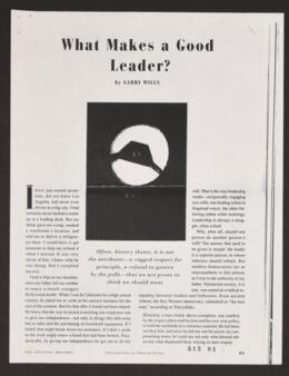 What makes a good leader?. Artículo de prensa