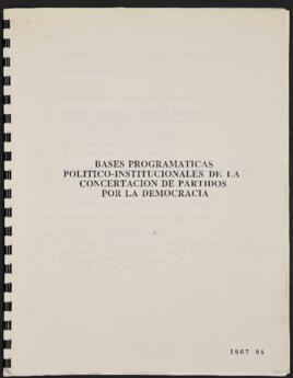 Informe relativo a Bases Programáticas Político Institucionales de la Concertación de Partidos po...