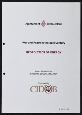 Reseña Biográfica de Integrantes del Foro Geopolitics of Energy en del Seminario War and Peace in...