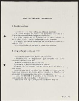 Síntesis de Informes Finales de la Comisión de Deportes y Recreación