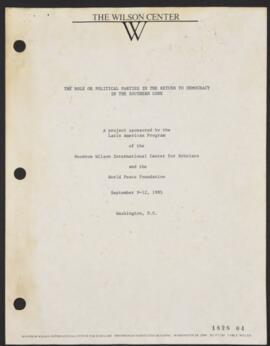 The Role of the Political Parties in the Return to Democracy in the Southern Cone