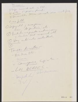 Anotaciones de Ricardo Lagos E. en reunión