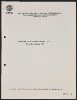 Informe Encuesta Regional CERC. Panel noviembre 1989