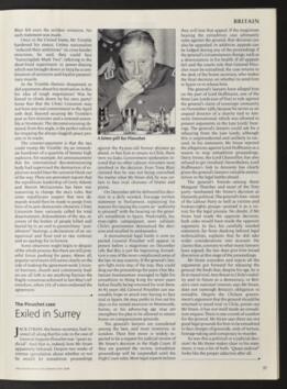 The Pinochet case, Exiled in Surrey. Artículo de prensa
