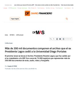 Más de 200 mil documentos componen el archivo que el ex Presidente Lagos cedió a la Universidad D...