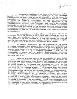 Nota que adjunta Minuta relativa a Oposición a Reformas Constitucionales de Candidato Renovación ...