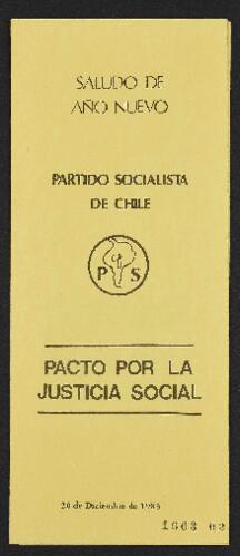 Saludo de Año Nuevo. Pacto de Justicia Social