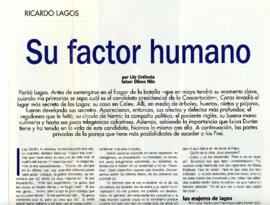 Ricardo Lagos: Su factor Humano. Entrevista