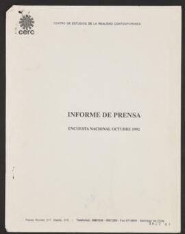 Encuesta Nacional Octubre de 1992. Informe de Prensa