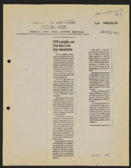 Artículos de Prensa relativos a campaña presidencial de Ricardo Lagos de 04 a 23 de febrero de 1993