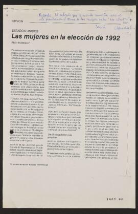 Estados Unidos: Las Mujeres en la Elección de 1992. Opinión