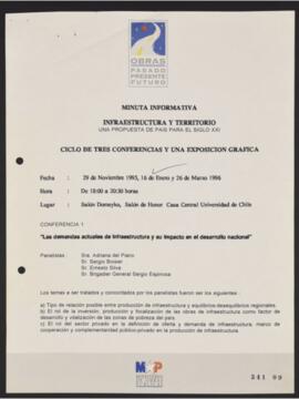 Minuta Informativa. Infraestructura y Territorio. Una propuesta de país para el siglo XXI. Ciclo ...